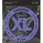 D'addario ECG-24 Jazz gitaar snaren light chromes flat wound