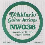 D'addario DNW-036 nickel round wound .036 gitaarsnaar