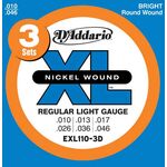 D'addario EXL-110 3-pack .010-.046 gitaarsnaren electrische gitaar