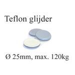 Teflon glijder Ø-25mm max.-120kg