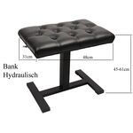 Pianobank PBH-225 hydraulisch 48x31,45-61cm gecapitonneerde zitting