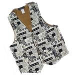 Katoenen gilet patchwork muziek, XXL