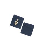 Zweetband met rits zwart met gouden vioolsleutel