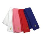 Wollige sjaal rood met vioolsleutel