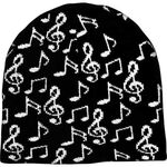 Winter muts (Beanie) vioolsleutel en muzieknoten