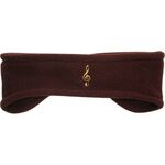 Fleece hoofdband vioolsleutel bruin