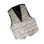 Zijden Vest Muziekmotief Wit maat M
