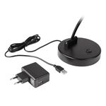 Pianolamp-bureaulamp zwart mat, LED met USB