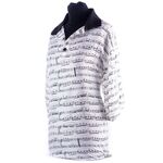 Zijden polo met bladmuziek, wit maat M