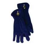 Fleece handschoenen met vioolsleutel - Koningsblauw