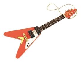 Kerstversiering V gitaar rood