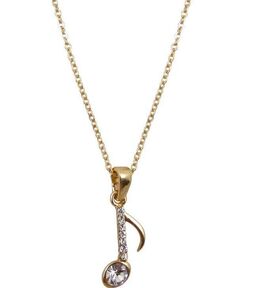 Halsketting achtste noot (helder/goud)