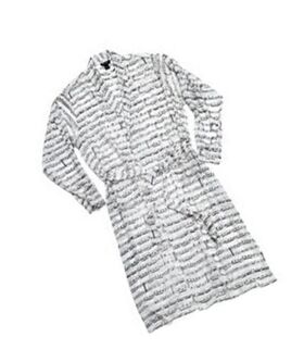 Zijden badjas muziek wit