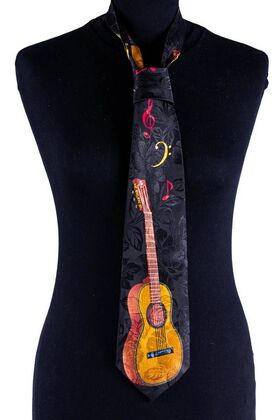 Stropdas met gitaar, zwart