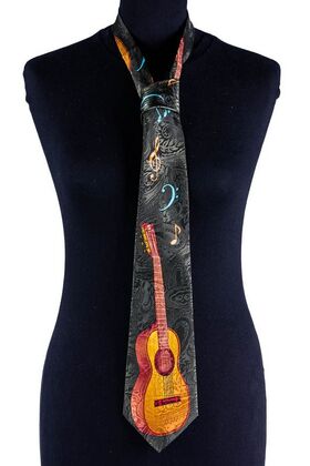Stropdas met gitaar, groen
