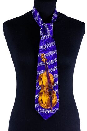 Stropdas met contrabas, paars
