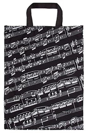 XL Boodschappentas Bladmuziek, wit/zwart
