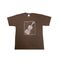 T-shirt Viool, bruin-wit maat L